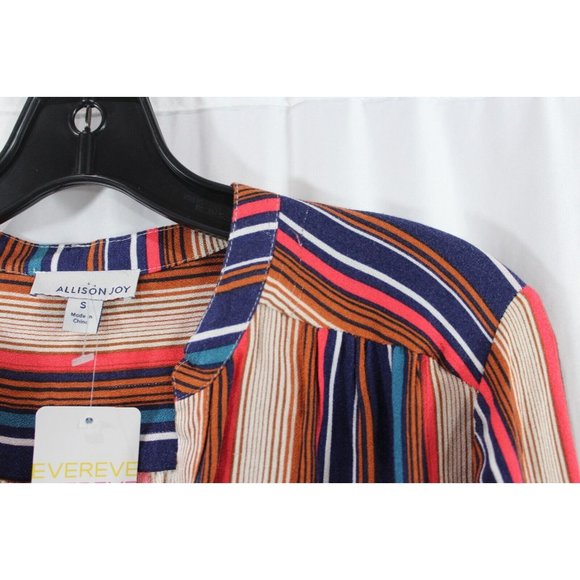 Allison Joy Womens Kelli Multi Stripe Popover Shirt S‎ NWT - Picture 5 of 7